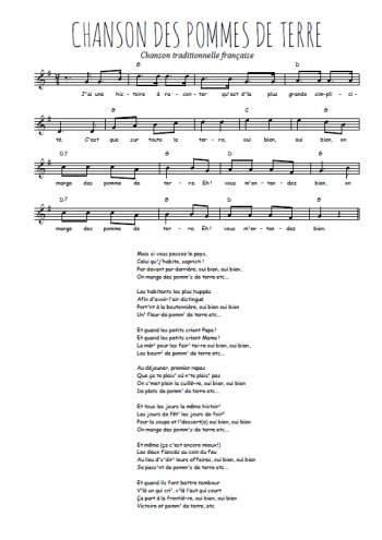 Chanson des pommes de terre